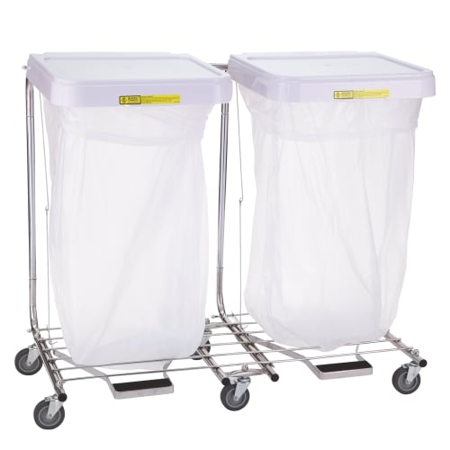 R&B Wire Double Medium Duty Hamper, White Lid